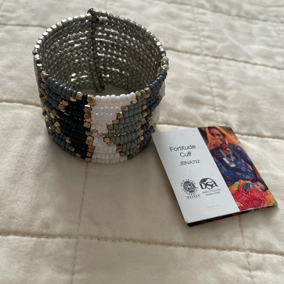 Trades of Hope Jewelry - Stretchy fair trade grey, silver, gold, black, white cuff